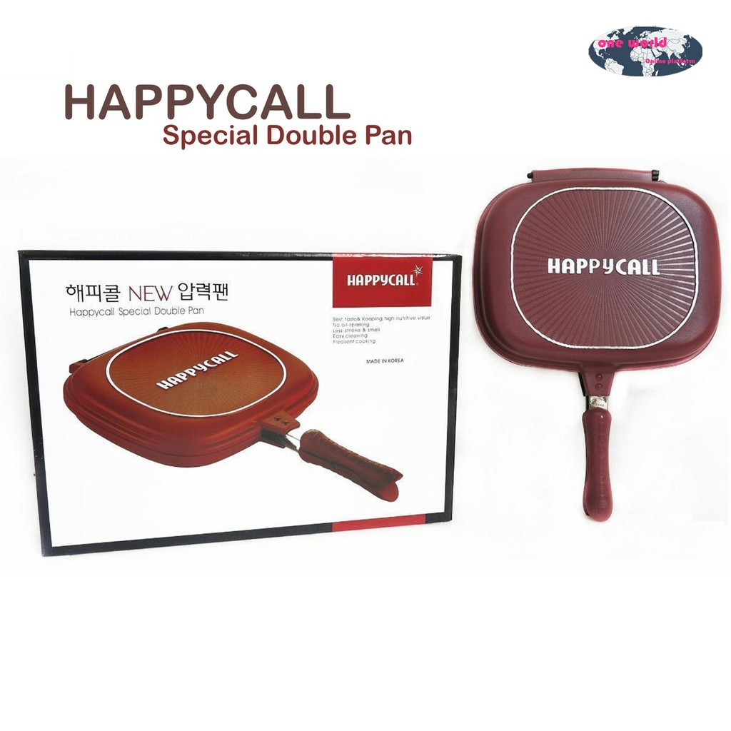 Happycall Titanium Nonstick Double Pan, Omelette Pan, Flip Pan, Square,  Dishwasher Safe, PFOA-free, Brown (Jumbo Grill)