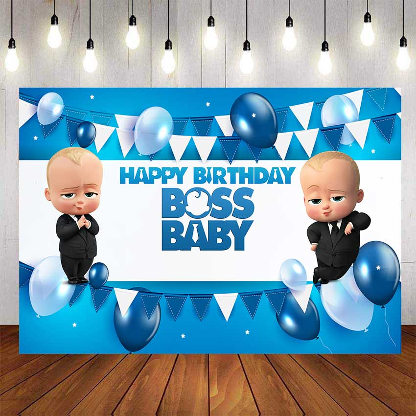 New Design Boss Baby Backdrop For Photography Baby Shower Little Man ...