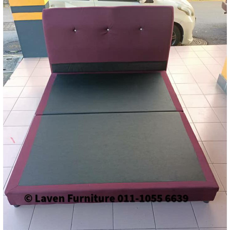 QUEEN DIVAN BED MAROON FABRIC !! For KuchingSamarahan SARAWAK ONLY