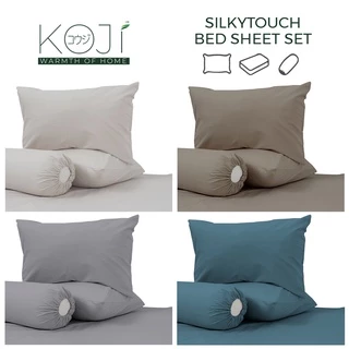KOJI Silky Touch- Solid Series I- Microfibre Fitted Bed Sheet Set 3 IN 1 (Single / Super Single / Queen / King)
