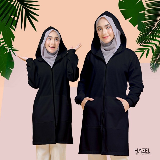 Cardigan hoodie muslimah on sale