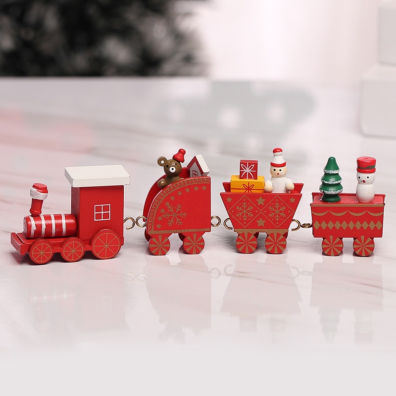 1set Merry Christmas Train Ornament  Diy Hand-assembled Train 