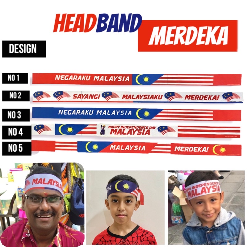 Merdeka Headband Malaysia Flag Bendera Ikat Kepala Dewasa & Kanak-kanak ...