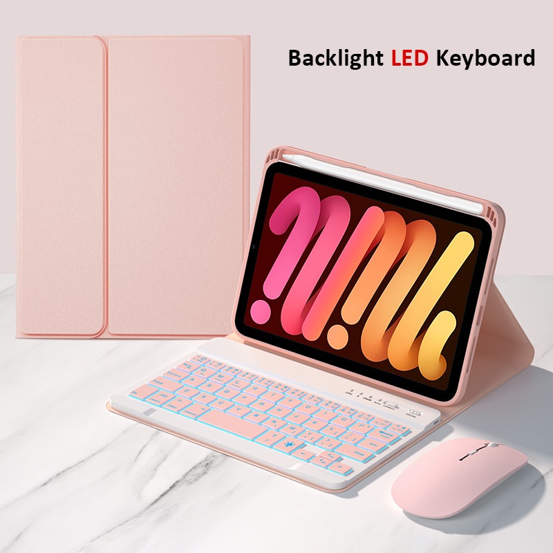 For Pad Mini 6 2021 Keyboard Case Smart Pencil Slot Mini Case with