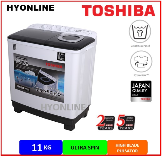 VHJ120MM TOSHIBA 11KG SEMI AUTO WASHING MACHINE TOSHIBA SEPARUH