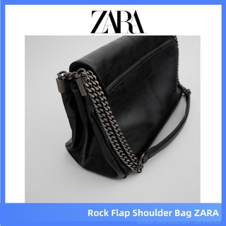 Zara - Rock Style Flap Shoulder Bag - Black - Women