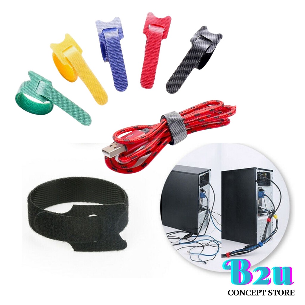 Reusable Cable Fastener Velcro Strap Cable Tie Adjustable Cord Ties