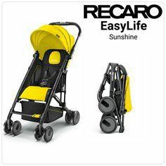 Recaro Easylife Stroller - Black Frame - YELLOW/BLUE (FREE Bumper