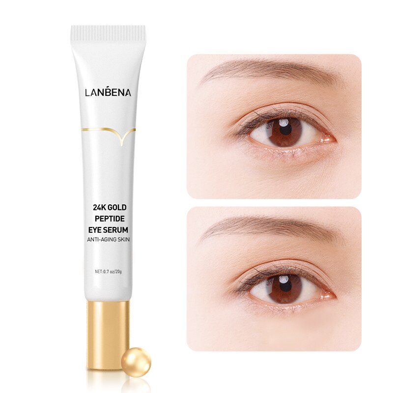 LANBENA 24K GOLD PEPTIDE EYE SERUM Repair Eye Lines Reduce Puffiness