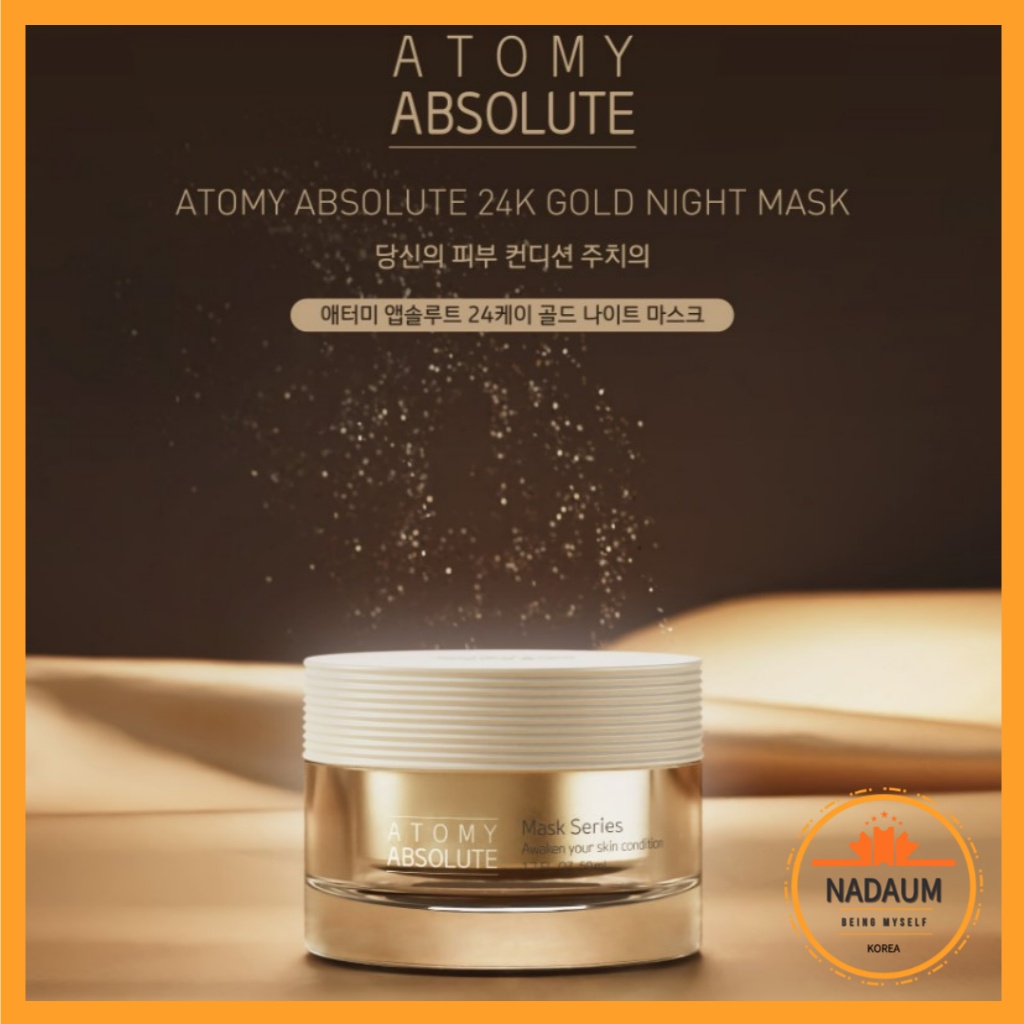 Atomy Absolut 24K Gold Night Mask 50 ml / Wrinkle, Whitening Double Functional / Gold 600 ppm