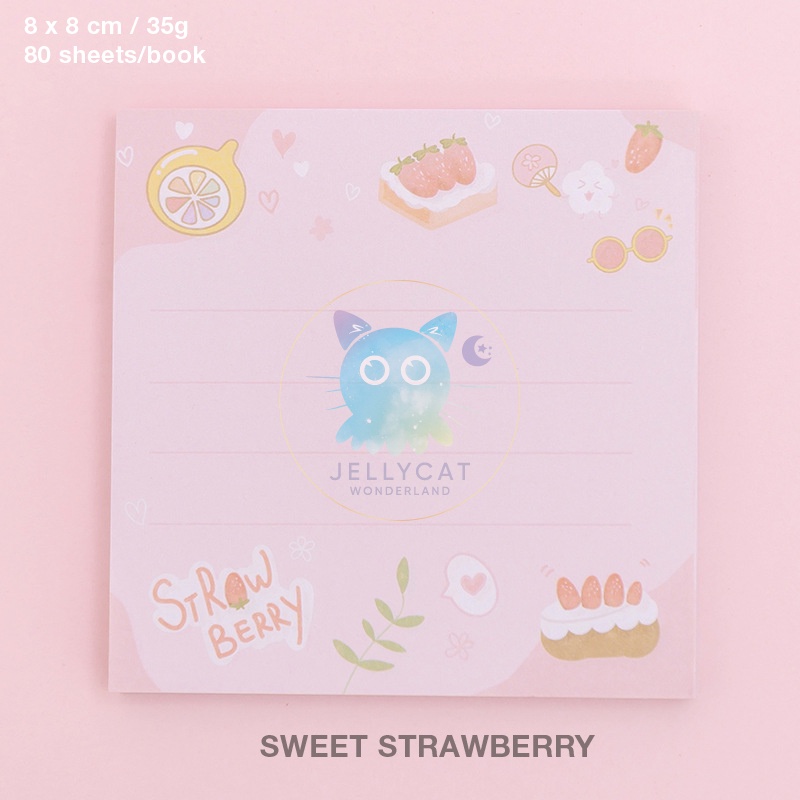 80 Sheets 🍓 Lovely Princess Sweetie Strawberry Sticky Note Memo Pad 👸🍓 ...