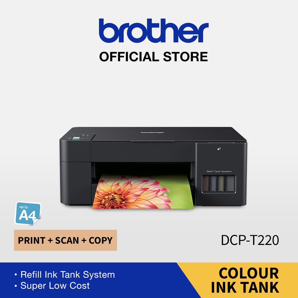 Brother DCP-T220 A4 3 in 1 Colour Inkjet Printer Refill Ink Tank 150 ...