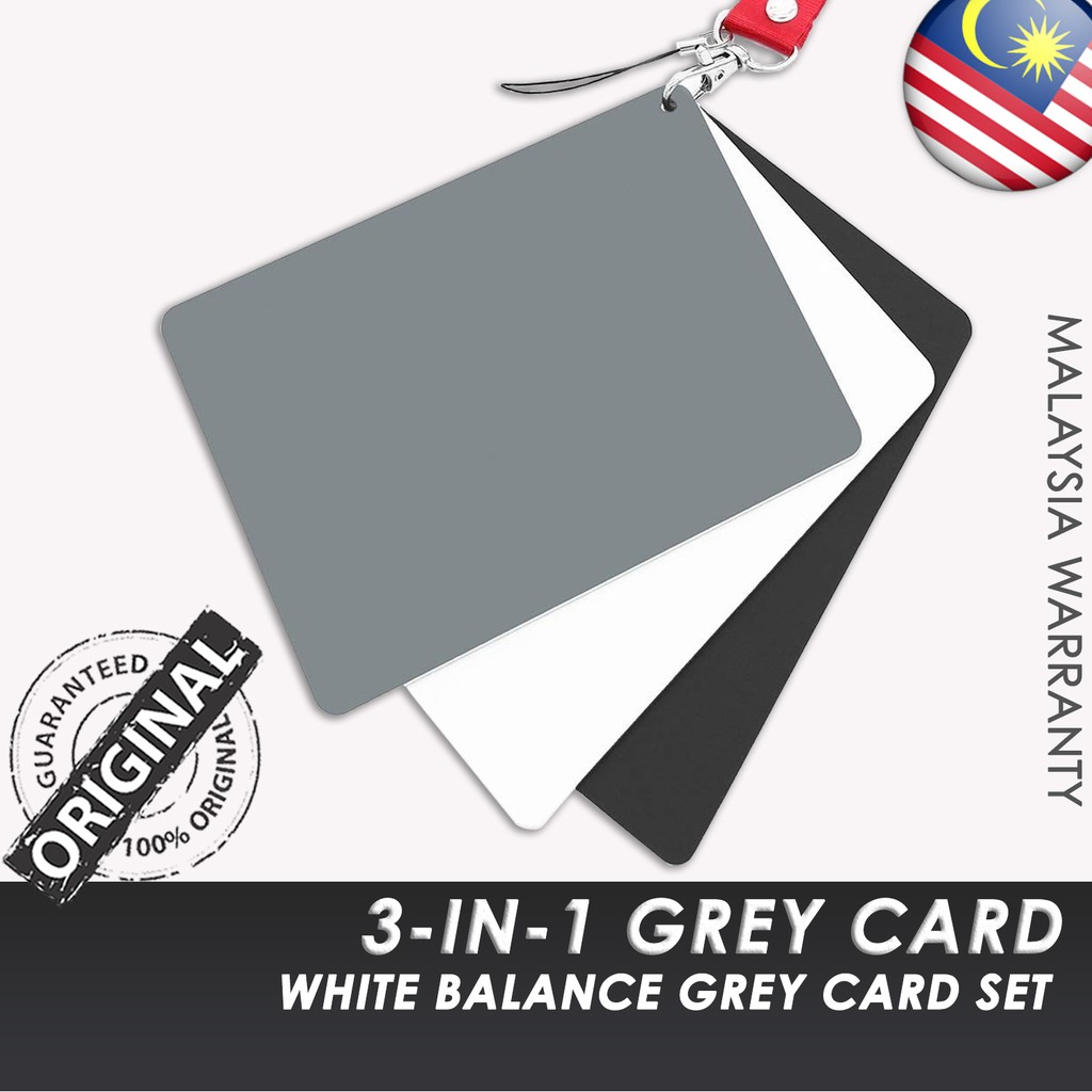 Onsmo Lighting Studio 3in1 White Balance Grey Card Set Shopee Malaysia