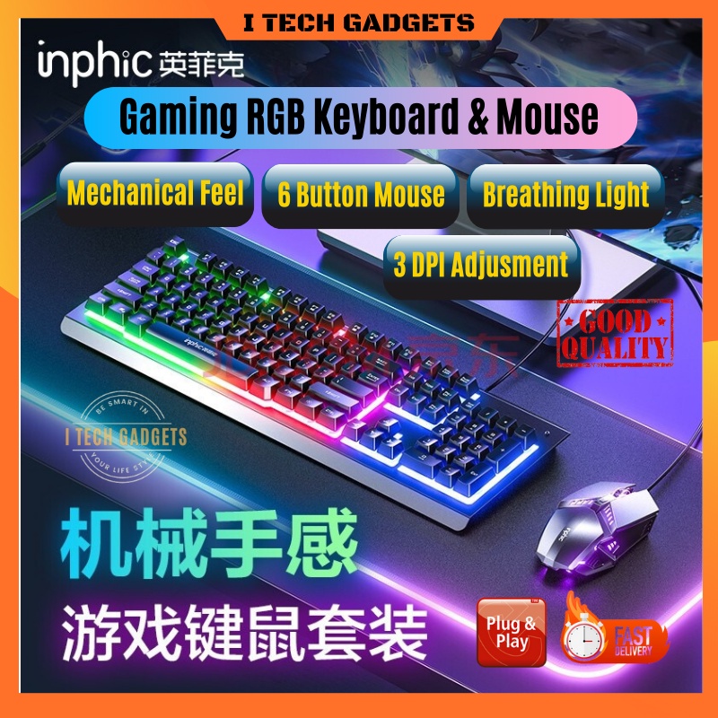 ITECHGADGETS RGB Mechanical Keyboard Gaming Keyboard And Mouse Combo 4 ...