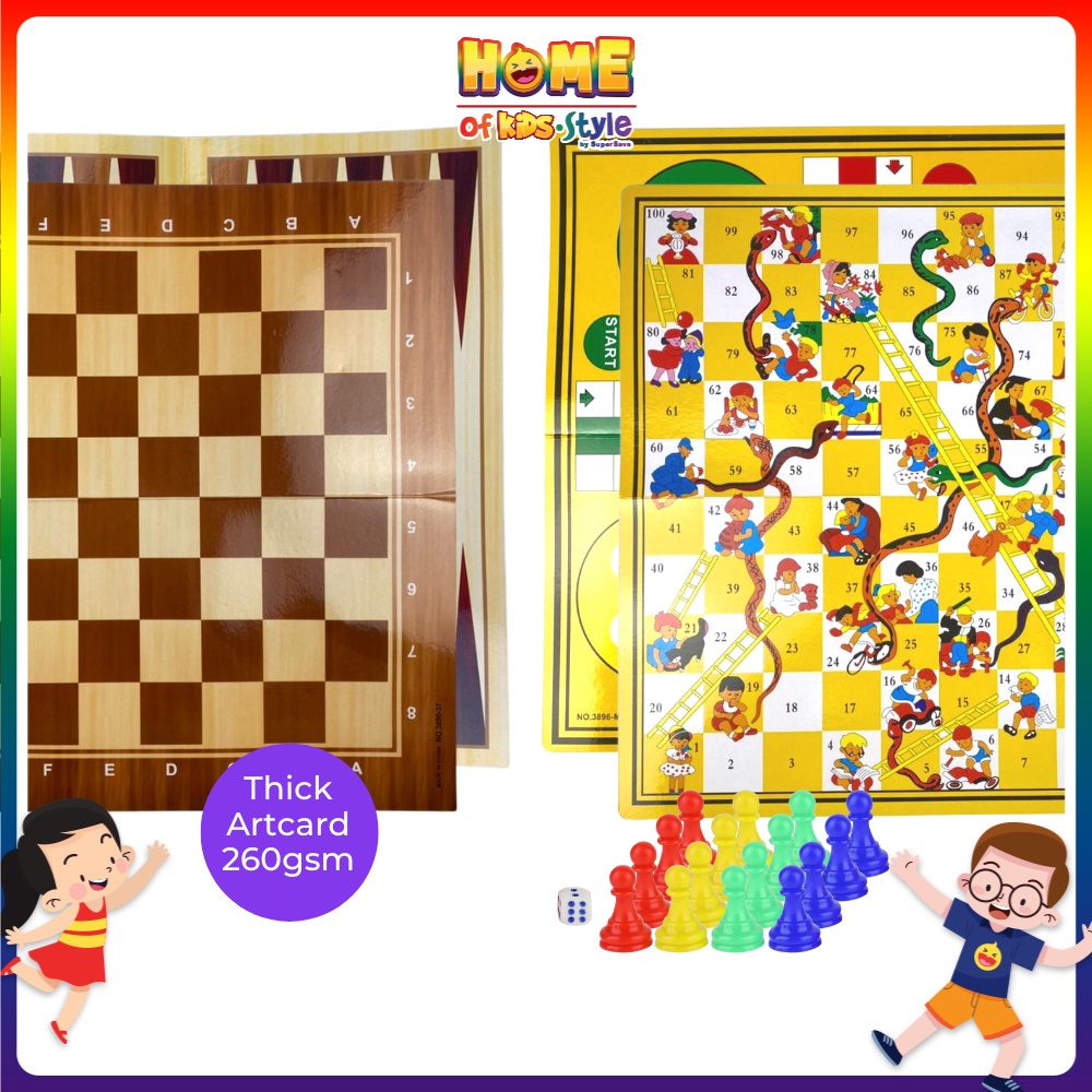 2in1 Multi Board Games Ludo+Snakes Chess+Backgammon Games Puzzle Board ...