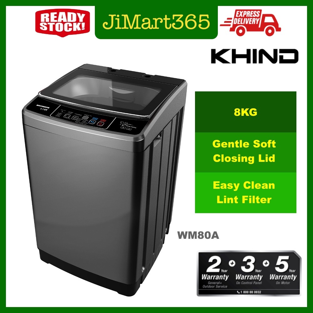 Khind/Midea 7.5KG/8KG/8.5KG/9.5KG Fully Auto Washing Machine WTAG8511T