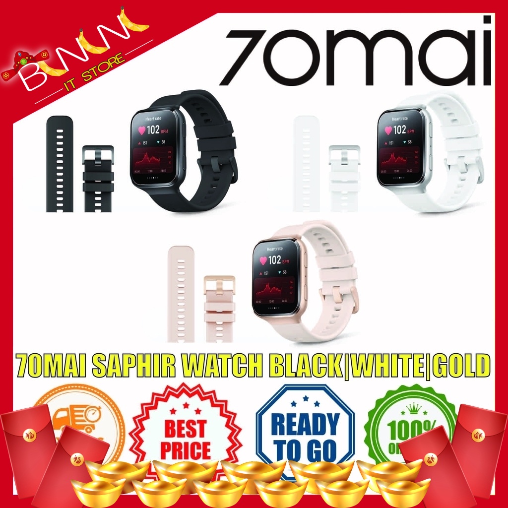 Ready Stock 70Mai Saphir Smart Watch Sapphire Glass AMOLED Screen