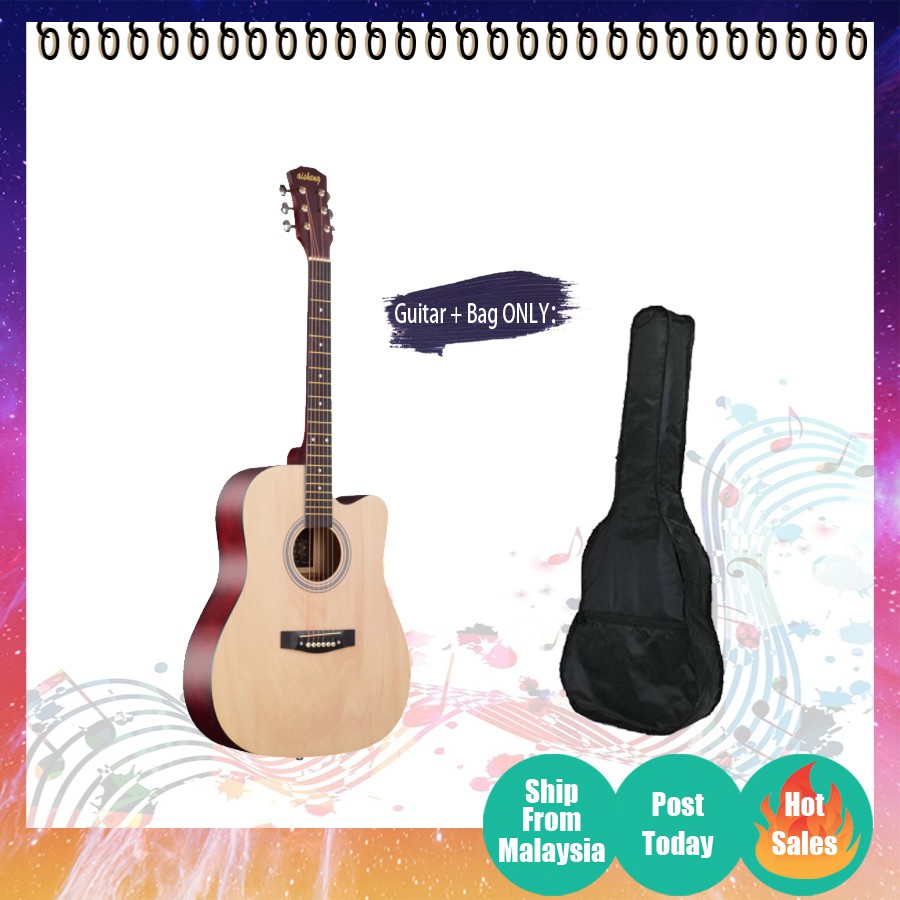 Rcstromm 41" Acoustic Guitar Jumbo Size Set/ Guitar Combo Set Shopee Malaysia
