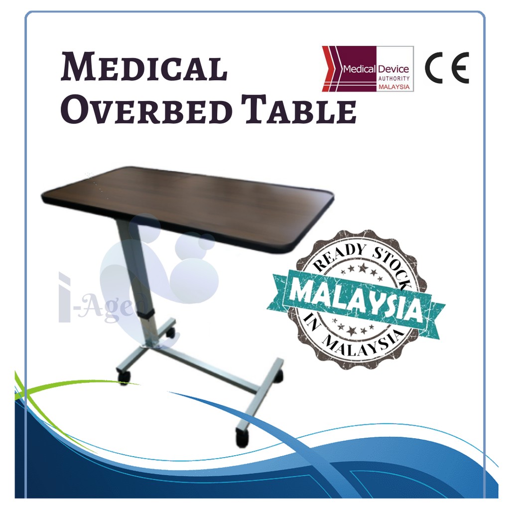 [READY STOCK] Medical Overbed Table Non Tilt Over Bed Table Shopee