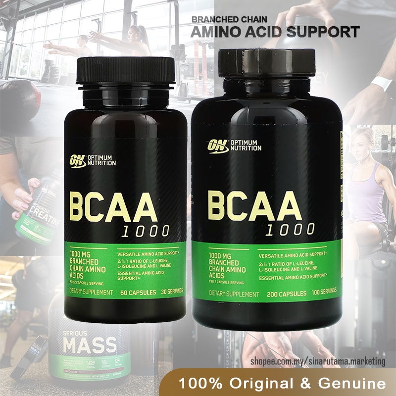 🇺🇸 Optimum Nutrition BCAA 1000mg 60 / 200 / 400 Capsules Branched Chain ...