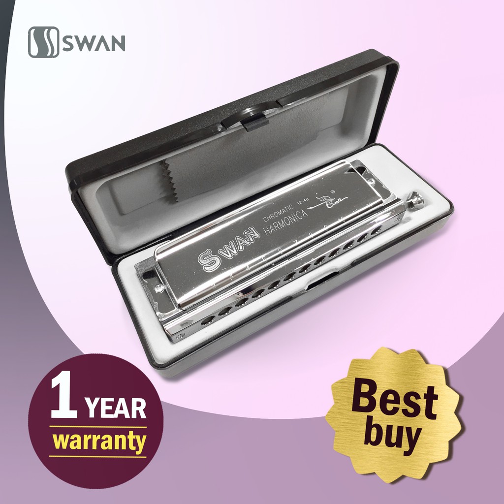 Swan 12 store hole chromatic harmonica