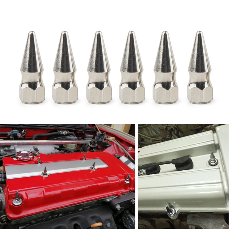 JDM M6X1.0 Chrome Spikes Bolt Spiked Valve Cover Engine Bay Dress Up ...
