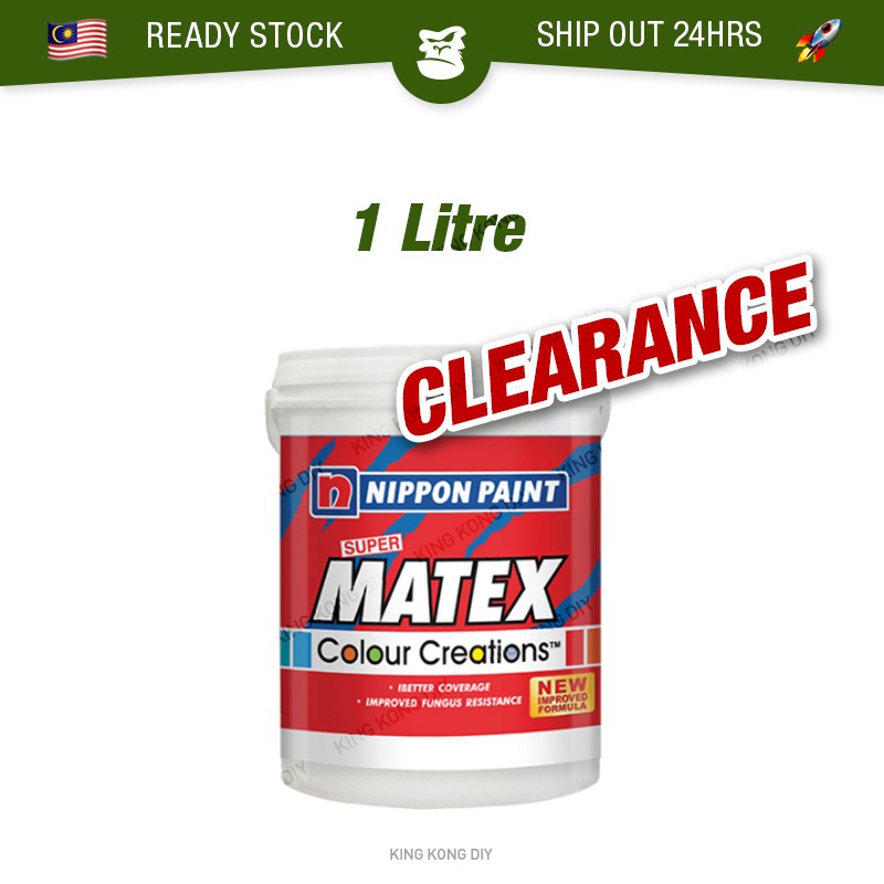 💯CLEARANCE💯 1L NIPPON PAINT Super Matex Interior Wall Paint Undercoat Emulsion Cat Air Dalam