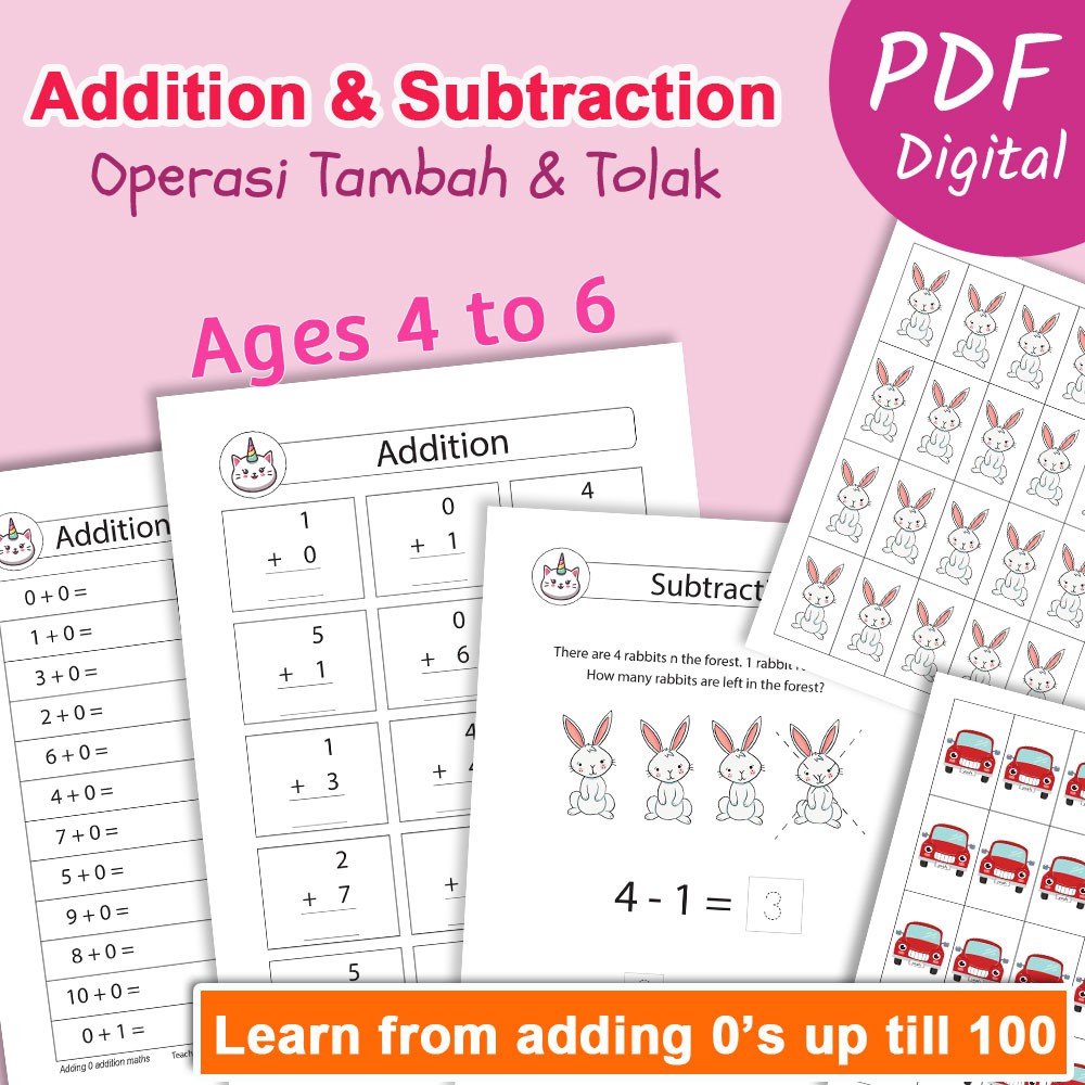 [046] Kindergarten Maths Worksheet for Preschool | Addition and ...