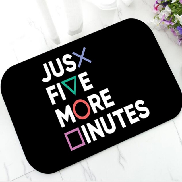 Cool Black Playstation Controller Buttons Gaming Doormat Video