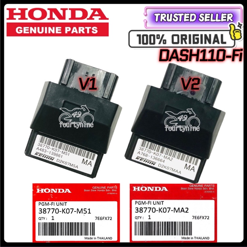 100% ORIGINAL DASH110 FI DASH 2 FI V1/V2 ECU ENGINE CONTROL UNIT 38770 ...