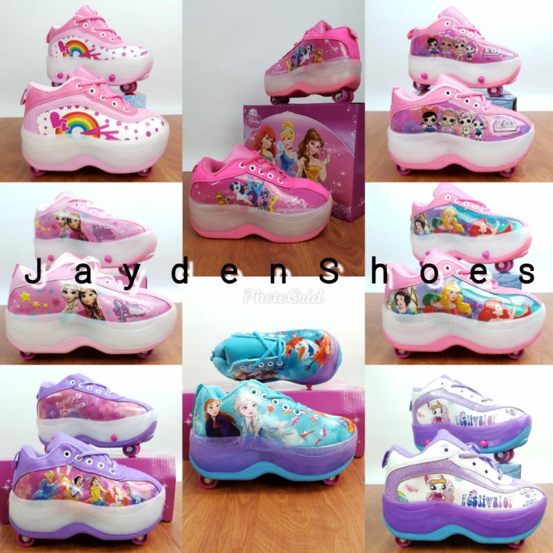 Girls Character Wheel Shoes/Girl's Wheel Shoes/Imported Wheel Shoes