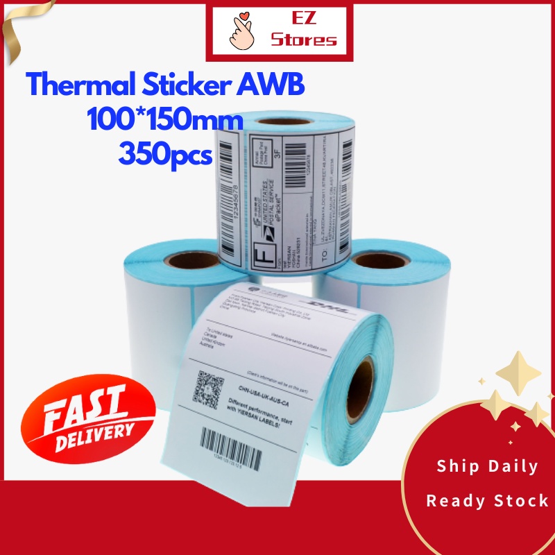 Premium A6 Thermal Paper Thermal Label Shipping Label Airway Bill Awb 100150mm 350pcs Shopee 4185