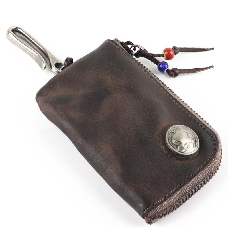 Japanese Style Handmade Color-Coloring Distressed Vegetable Tanned ...