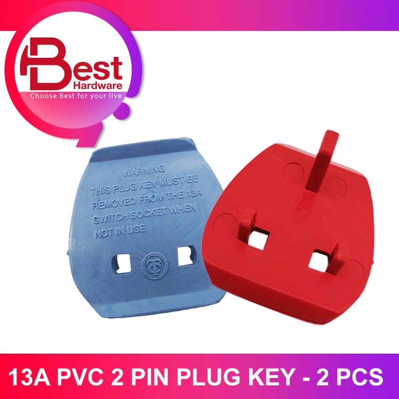 BEST HARDWARE - KEY PLUG KEY PVC EASY FOR 2 PIN PLUG TO CONNECT 13A 3 ...