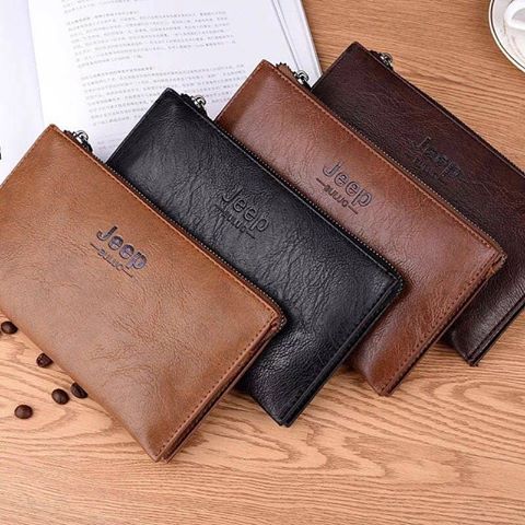 Classic Jeep Purse Leather Men Wallet Professional Zip Purses Men Wallet  Men Purse Clutch Wallet Leather Wallet