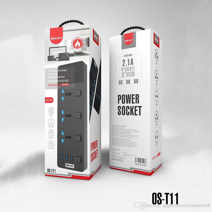 (3months warranty) ONESAM OS-T11 3 Power Sockets 3 USB HUB Multi High ...