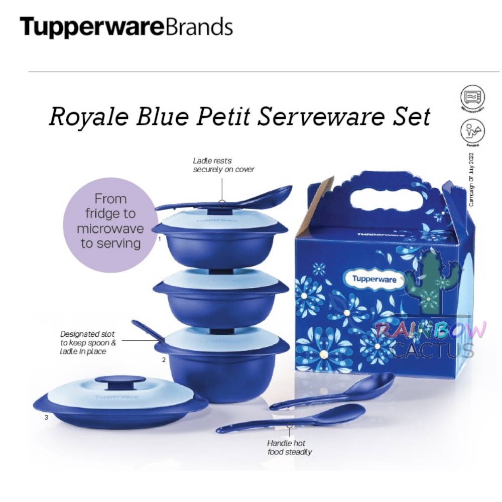 Tupperware Royale Blue Petit Serveware Set Shopee Malaysia