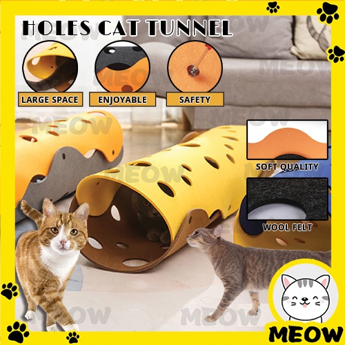 MEOW Pet Cat Dog Tunnel Mat Collapsible DIY Pet Crinkly Sounds Agility