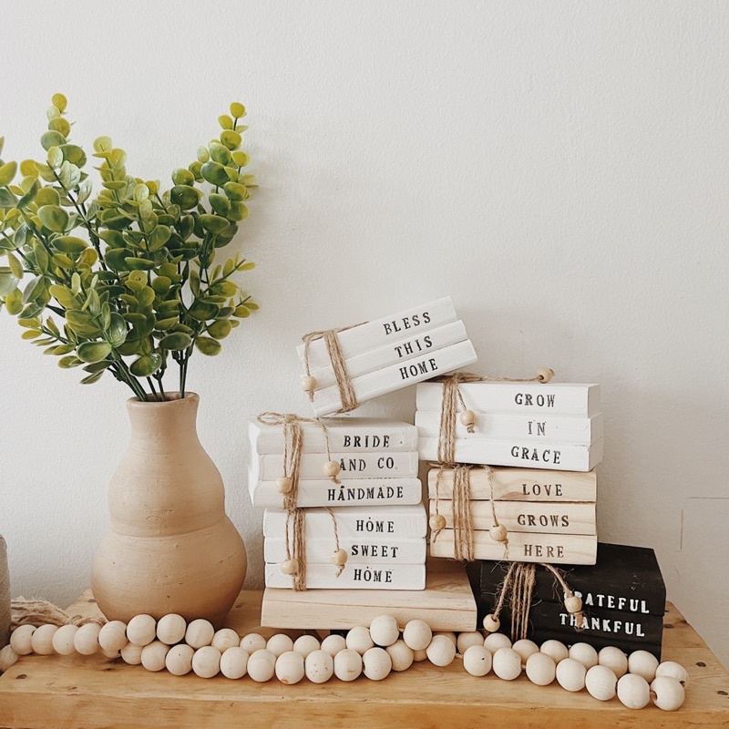 Wooden Mini Book Stack (Maggie) | Shopee Malaysia
