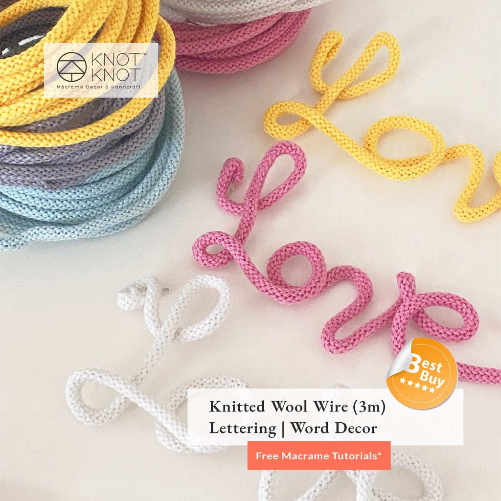 Knitted Wool Wire Lettering Macrame DIY | Wall Art | Decor | Handmade ...