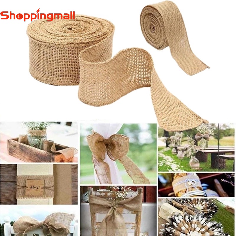 Natural Jute Burlap Ribbons for Crafts Christmas Gift Wrapping Supplies ...