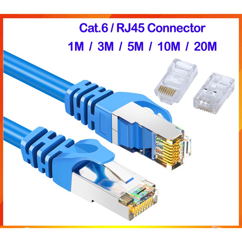 CAT 6 RJ45 LAN Gigabit Network Connector And Ethernet Cable 1M 3M 5M ...