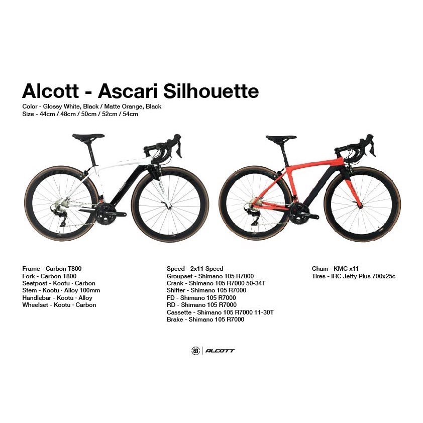 Alcott Ascari Silhouette Full Shimano 105 Roadbike Bicycle with FREE Gifts Shopee Malaysia