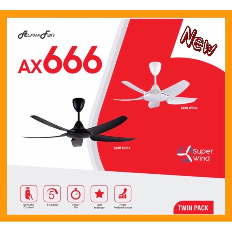 ALPHA AlphaFan - AX666 5B 40/56 Inch Ceiling Fan with 5 Blades 5 Speed ...
