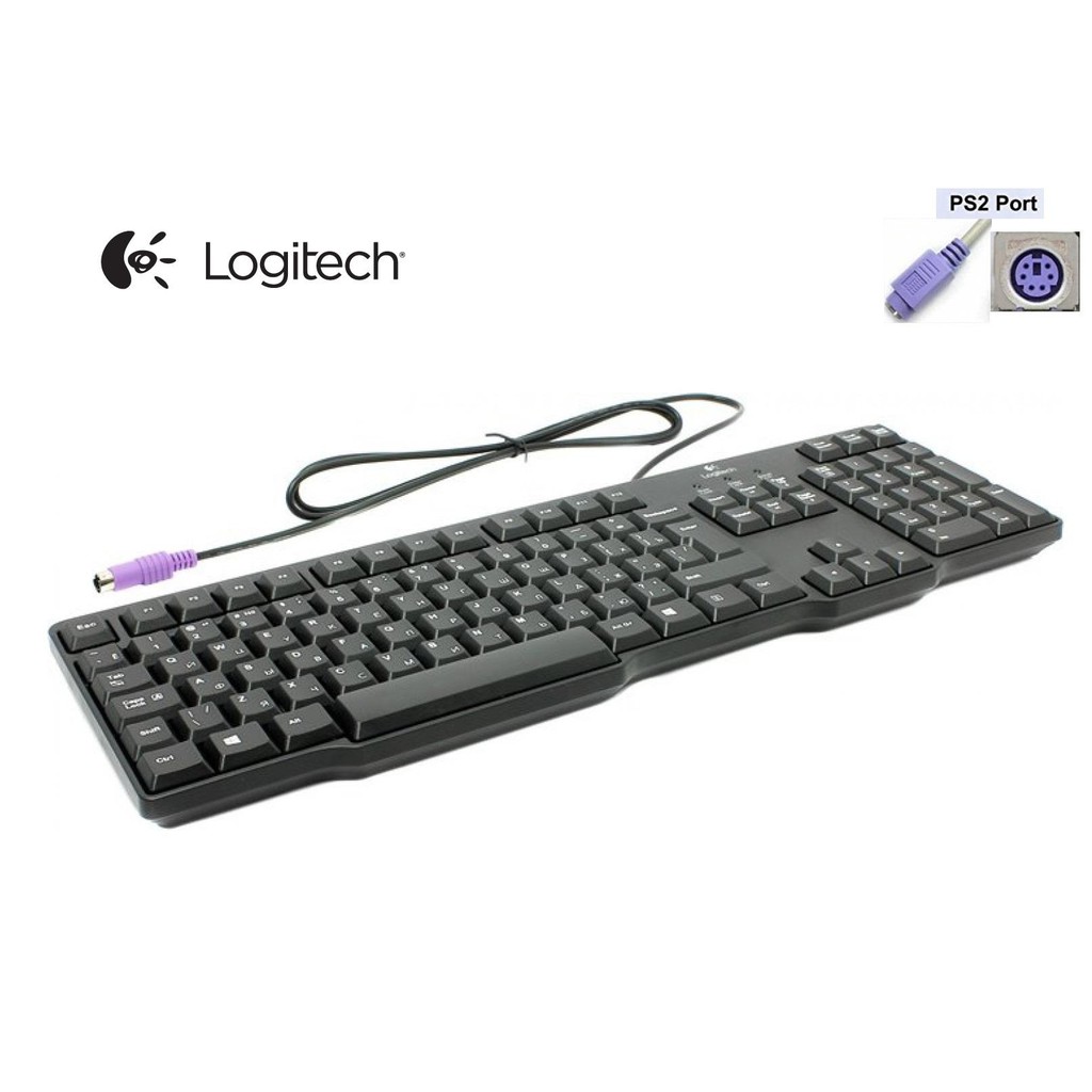 Logitech Keyboard K100 Wired Classic PC PS/2 Connector - 920-002145 ...