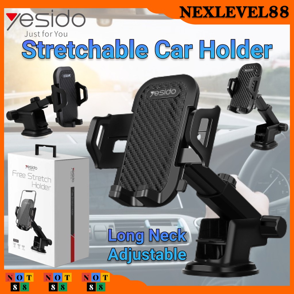 Yesido Car Holder Stretchable Long Neck Adjustable Automatic Clip ...