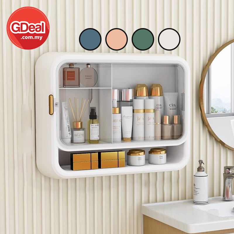 GDeal Cosmetic Storage Box Wall Mounted Bathroom Shelf Skincare