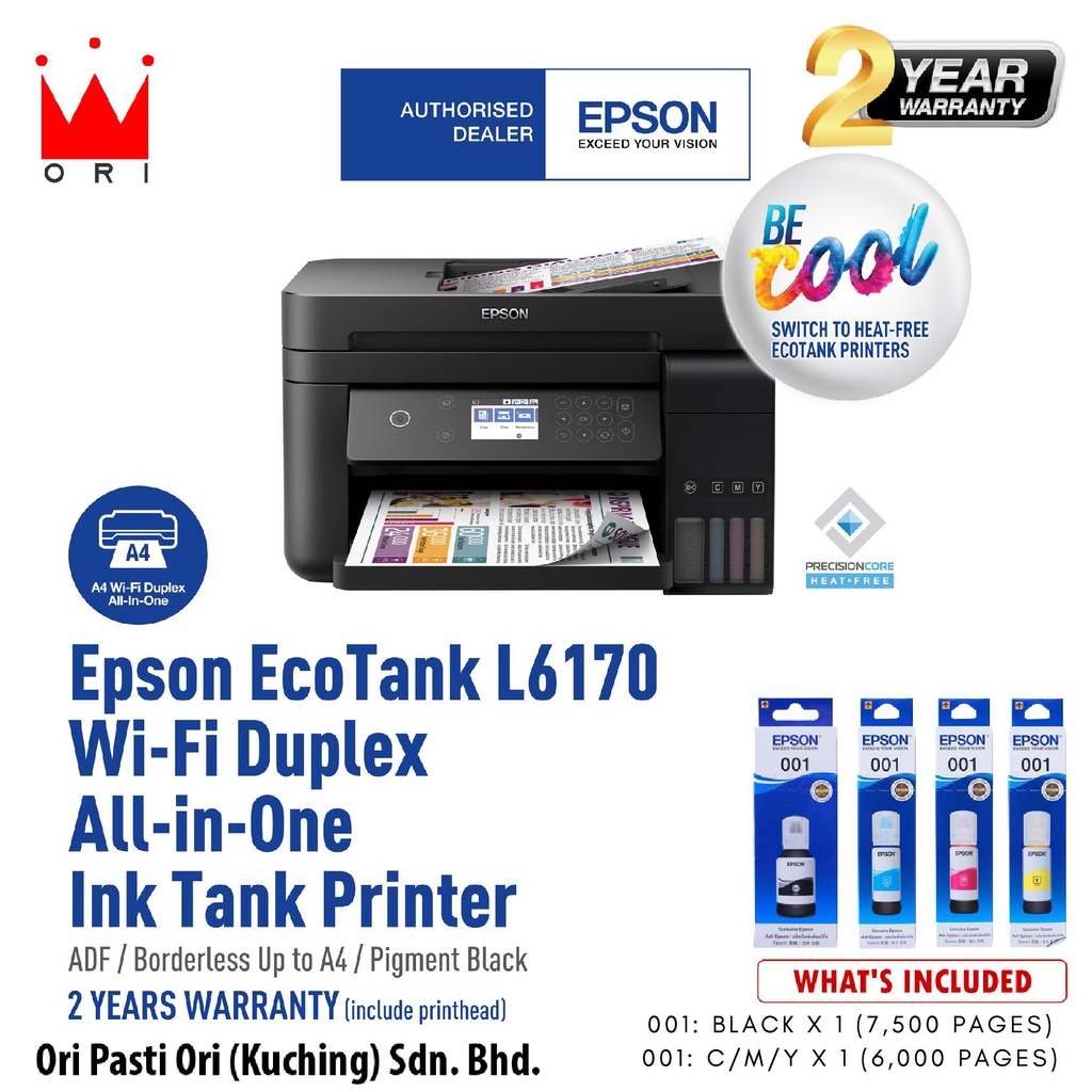 Epson L6170 Wi Fi Duplex All In One Ink Tank Printer With Adf Shopee Malaysia 2894