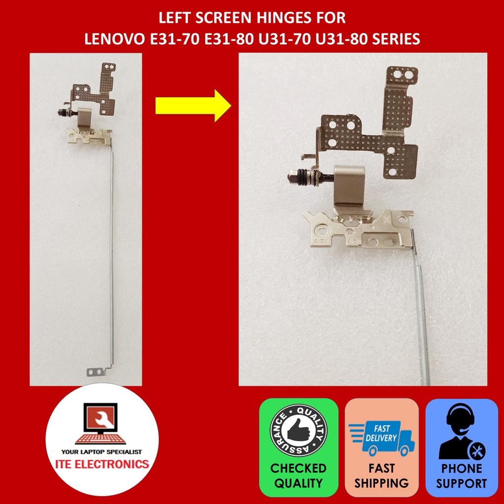 Charnières Écran Pour Lenovo U31-70 - Paire Gauche/Droite Neuve, Références AM1BM000400/500