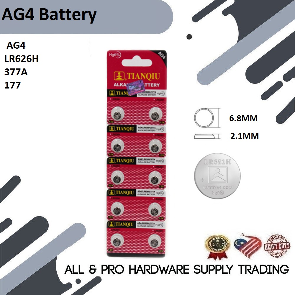 AG4/LR626H/377A/177Alkaline Batteries Button Cells Shopee Malaysia